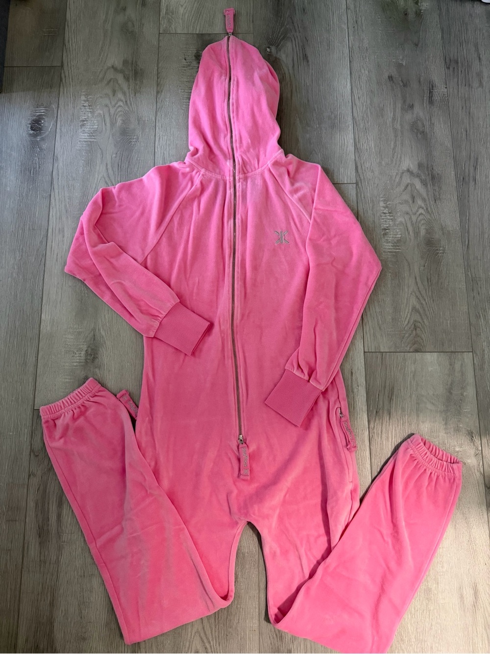 Onepiece Women’s Pink Hooded Zip-Up One Piece Jumpsuit